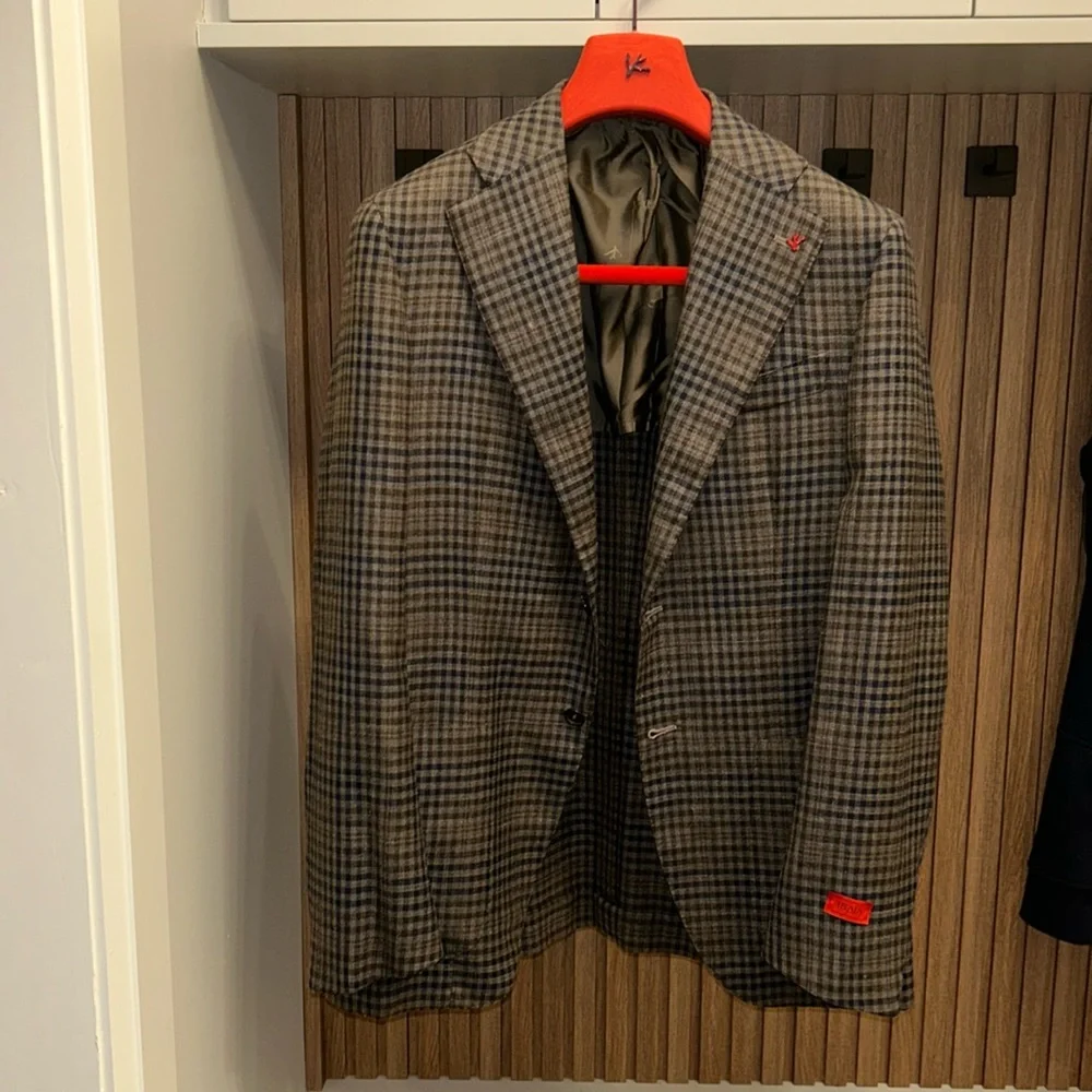 ISAIA NAPOLI MARECHIARIO SPORT Jacket Checkered Print - Picture 1 of 4